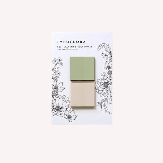 Transparent Sticky Notes - Sage + Cream Square